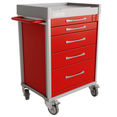 Clinicart 34inch Emergency Cart Red