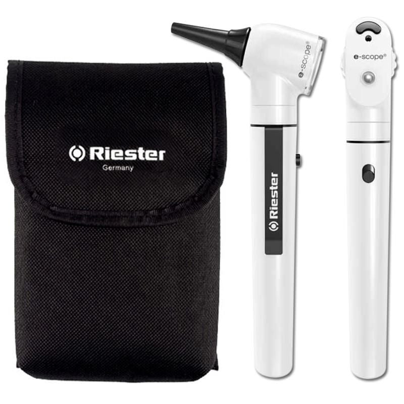 Riester E-Scope Otoscope Direct Illumination / Ophthalmoscope Vacuum 2.7V in Pouch