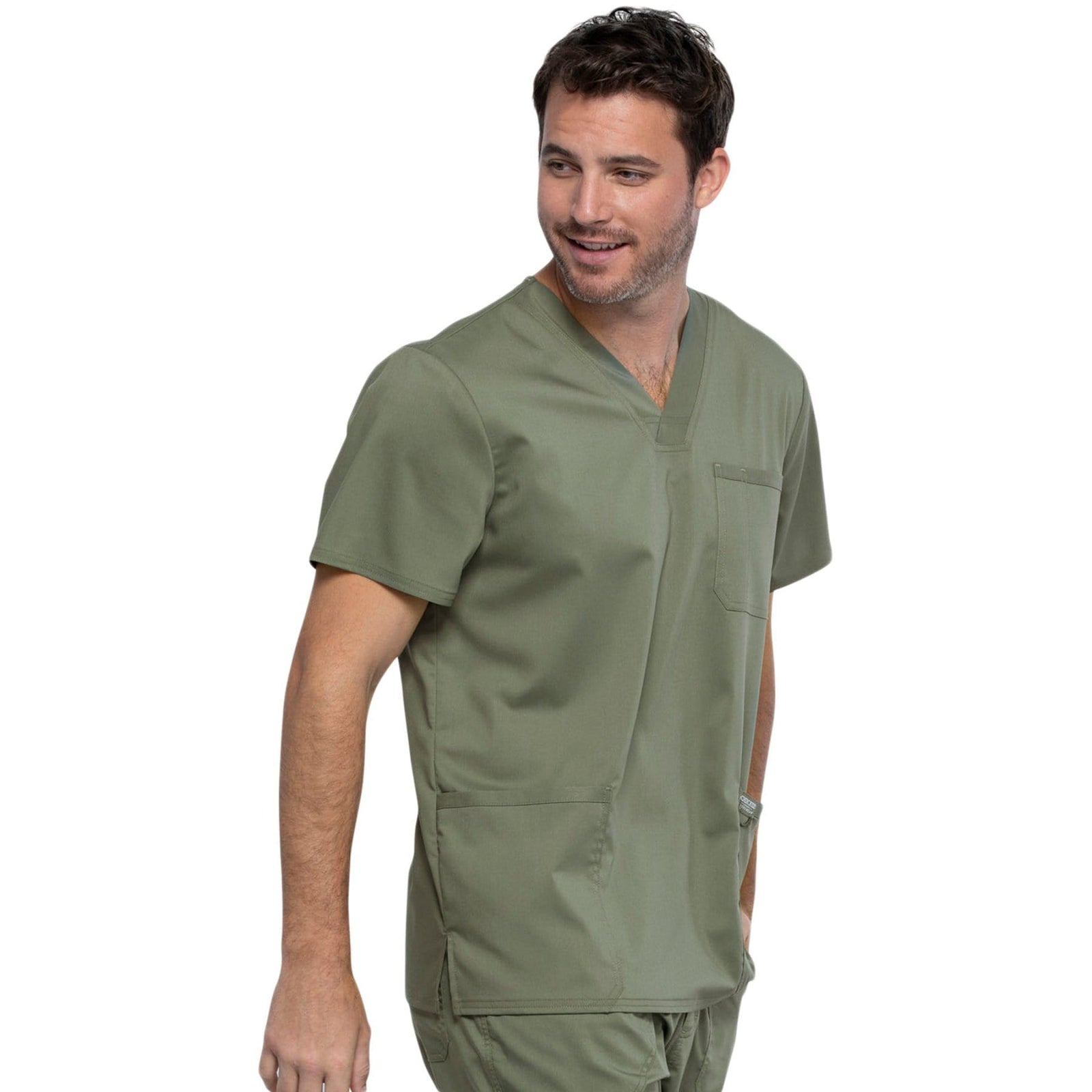 Cherokee Revolution WW670 Scrubs Top Men Olive