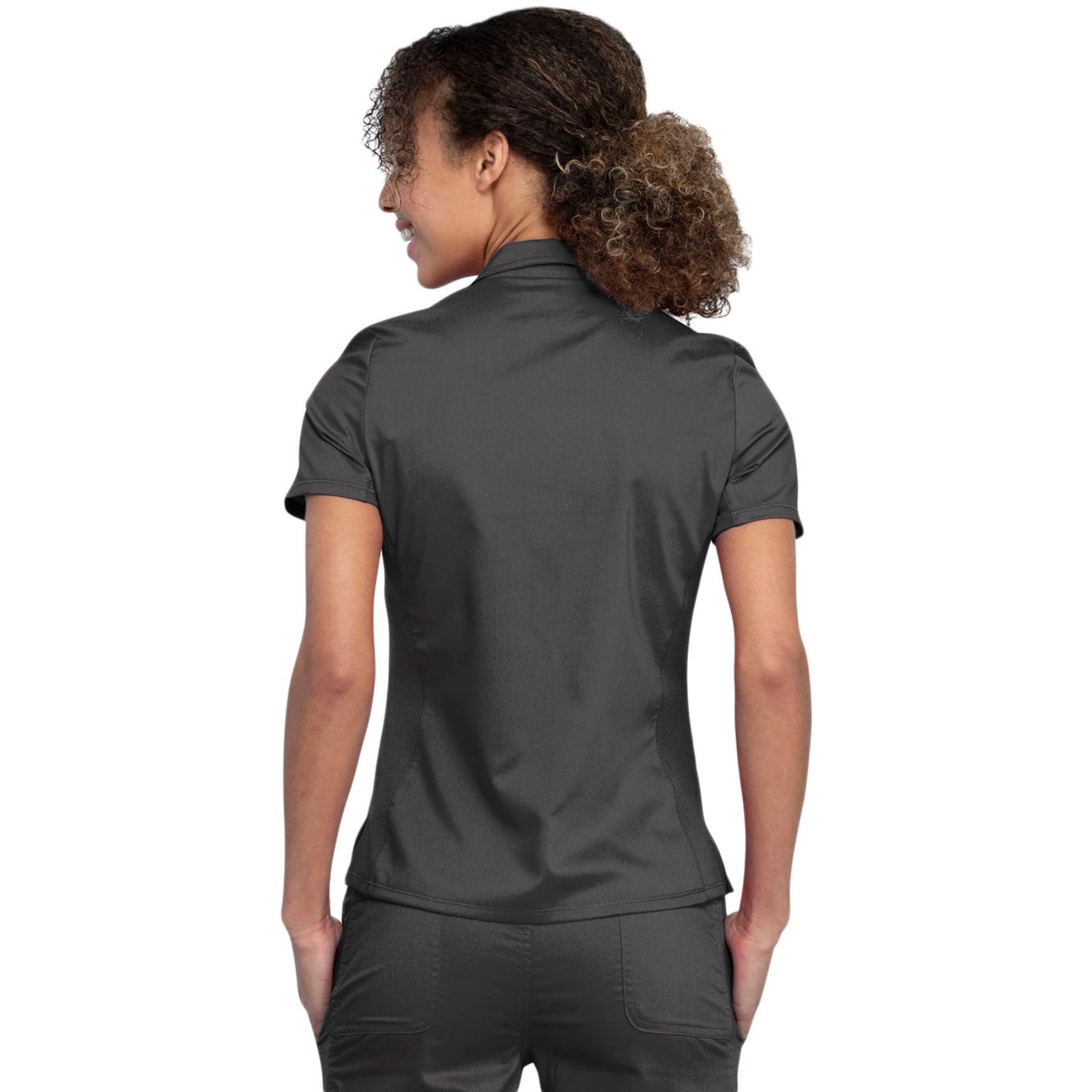 Cherokee Revolution WW698 Scrubs Top Women Pewter