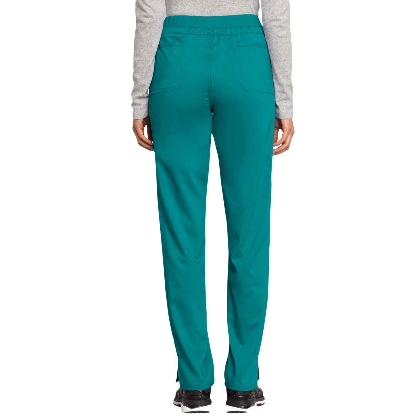 Cherokee Workwear Revolution WW105 Scrubs Pants Women's Mid Rise Tapered Leg Drawstring Teal Blue