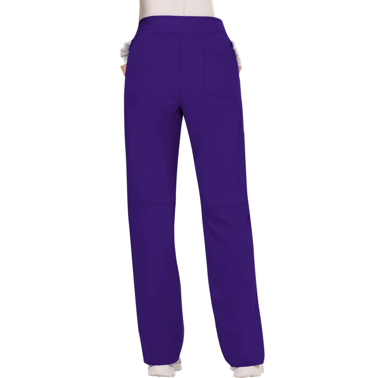 Cherokee Workwear Revolution WW110 Scrubs Pants Women's Mid Rise Straight Leg Pull-on Grape