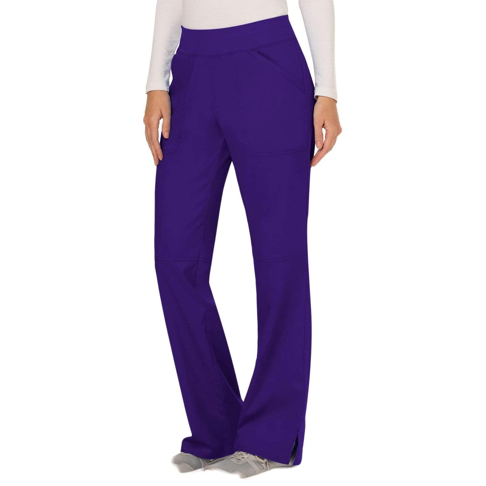 Cherokee Workwear Revolution WW110 Scrubs Pants Women's Mid Rise Straight Leg Pull-on Grape