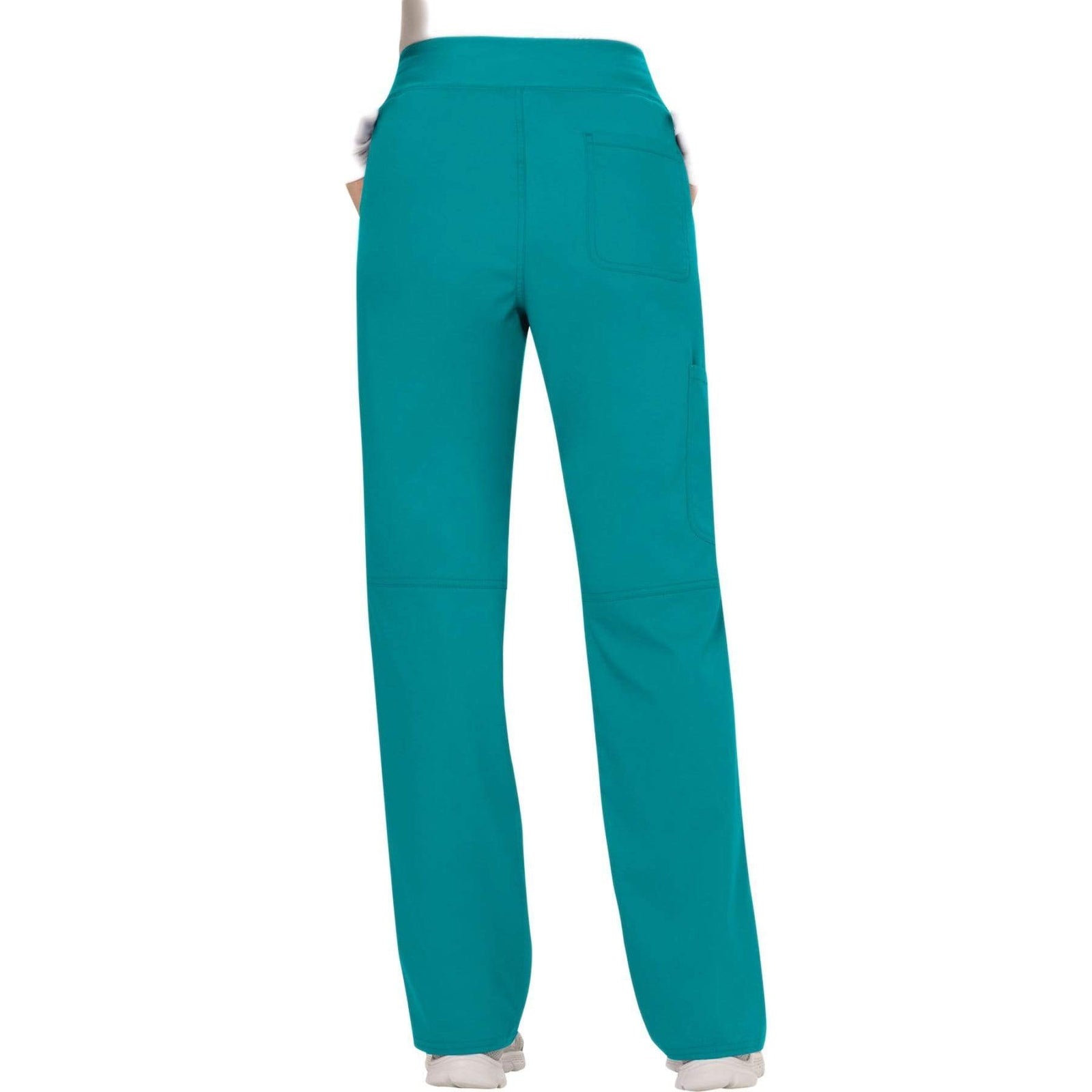Cherokee Workwear Revolution WW110 Scrubs Pants Women's Mid Rise Straight Leg Pull-on Teal Blue