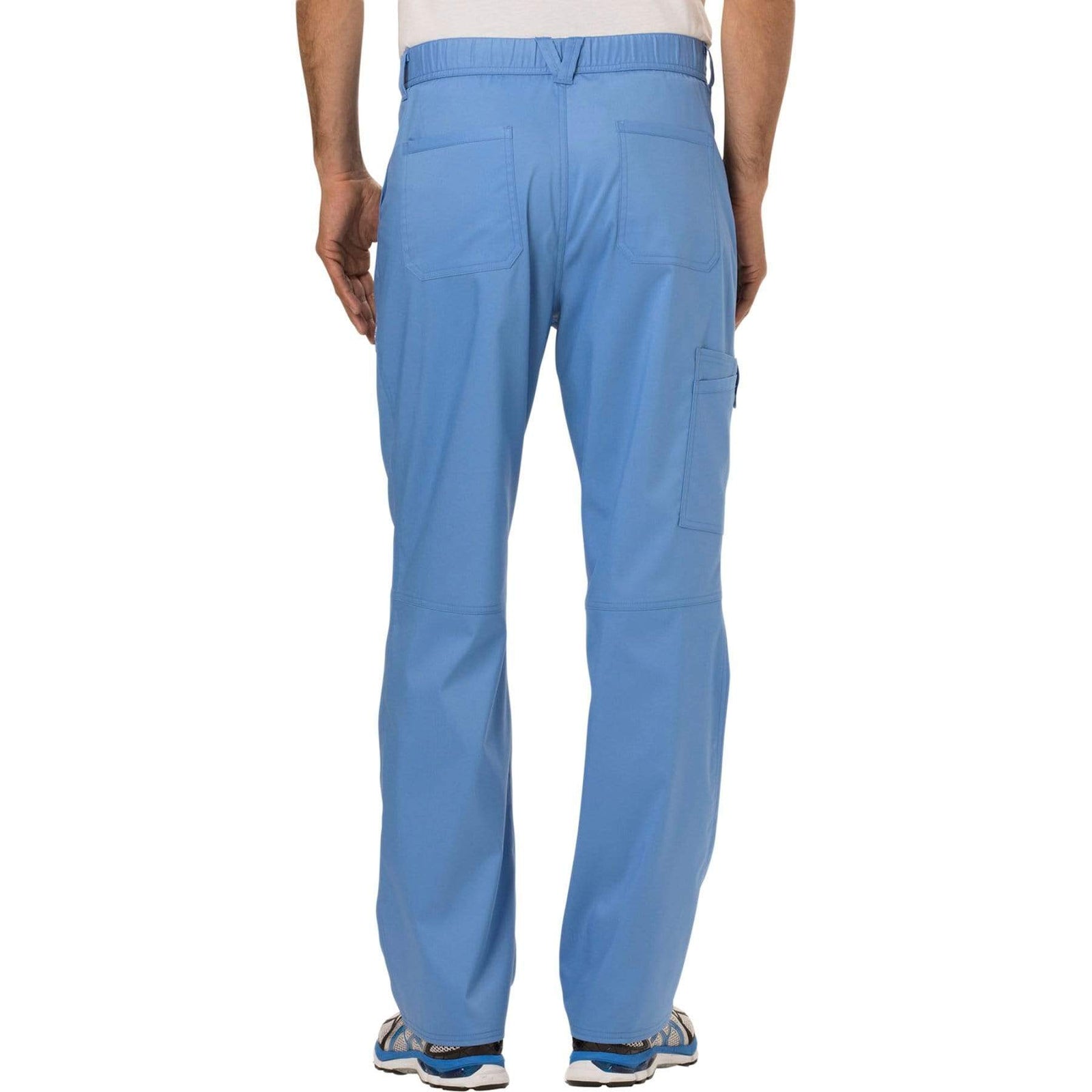 Cherokee Workwear Revolution WW140 Scrubs Pants Men's Fly Front Ceil Blue