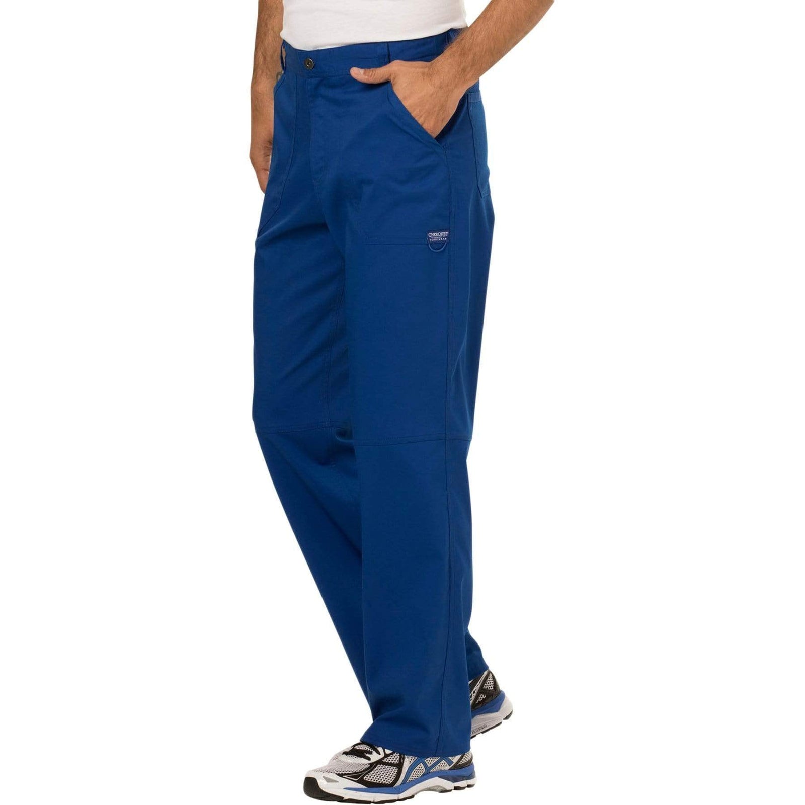 Cherokee Workwear Revolution WW140 Scrubs Pants Men's Fly Front Galaxy Blue