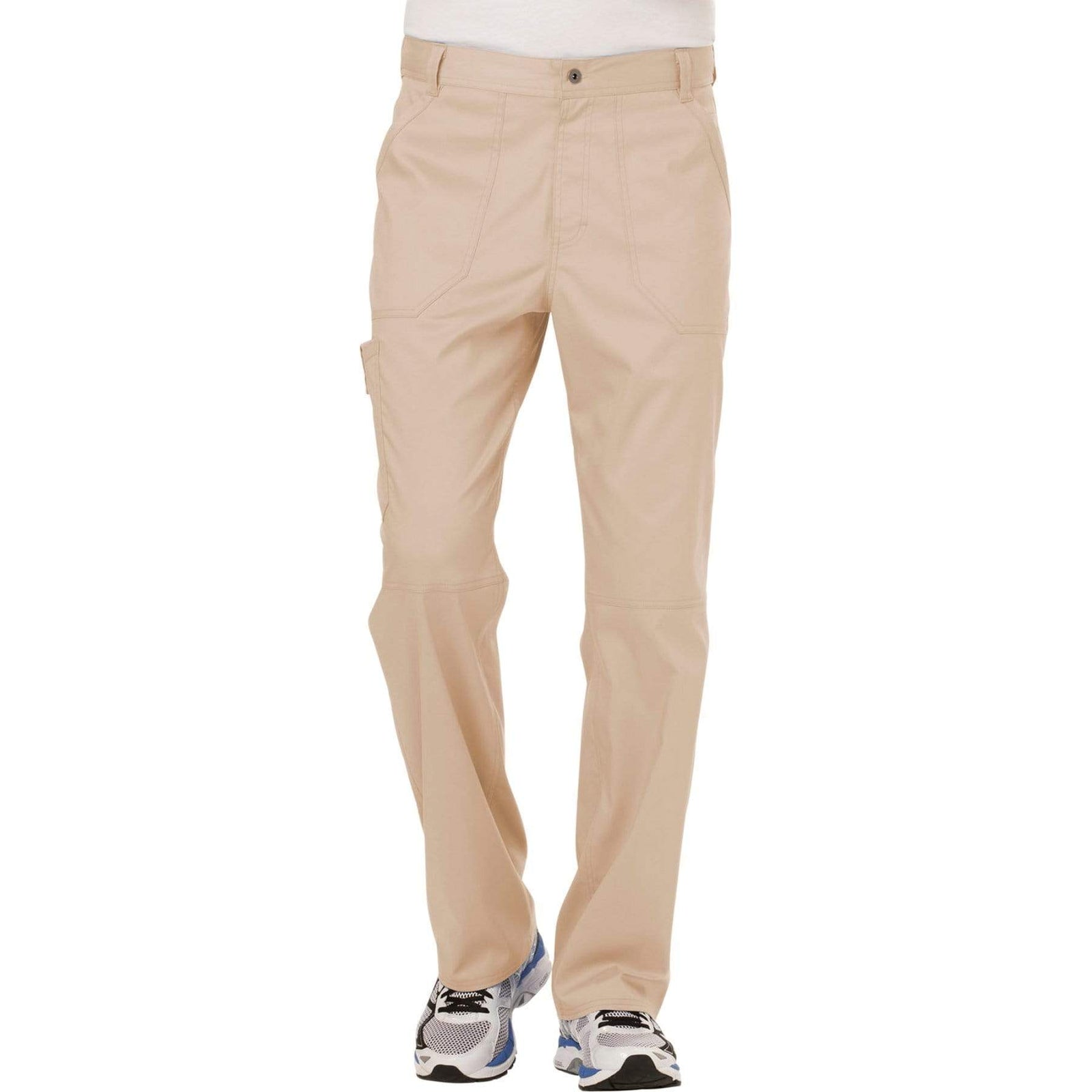 Cherokee Workwear Revolution WW140 Scrubs Pants Men's Fly Front Khaki