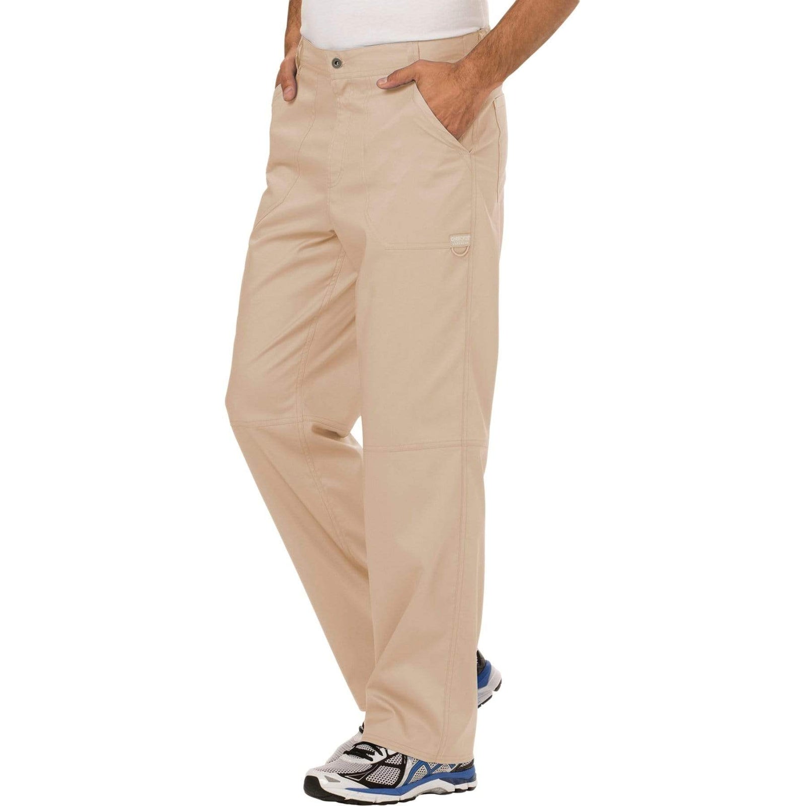 Cherokee Workwear Revolution WW140 Scrubs Pants Men's Fly Front Khaki