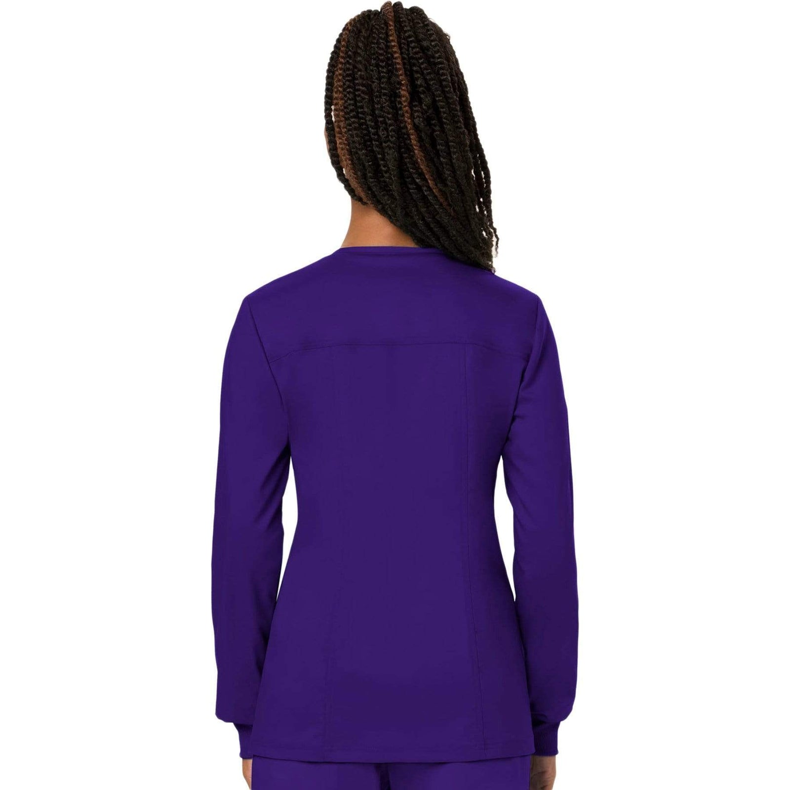 Cherokee Workwear Revolution WW310 Scrubs Jacket Women's Snap Front Warm-up Grape