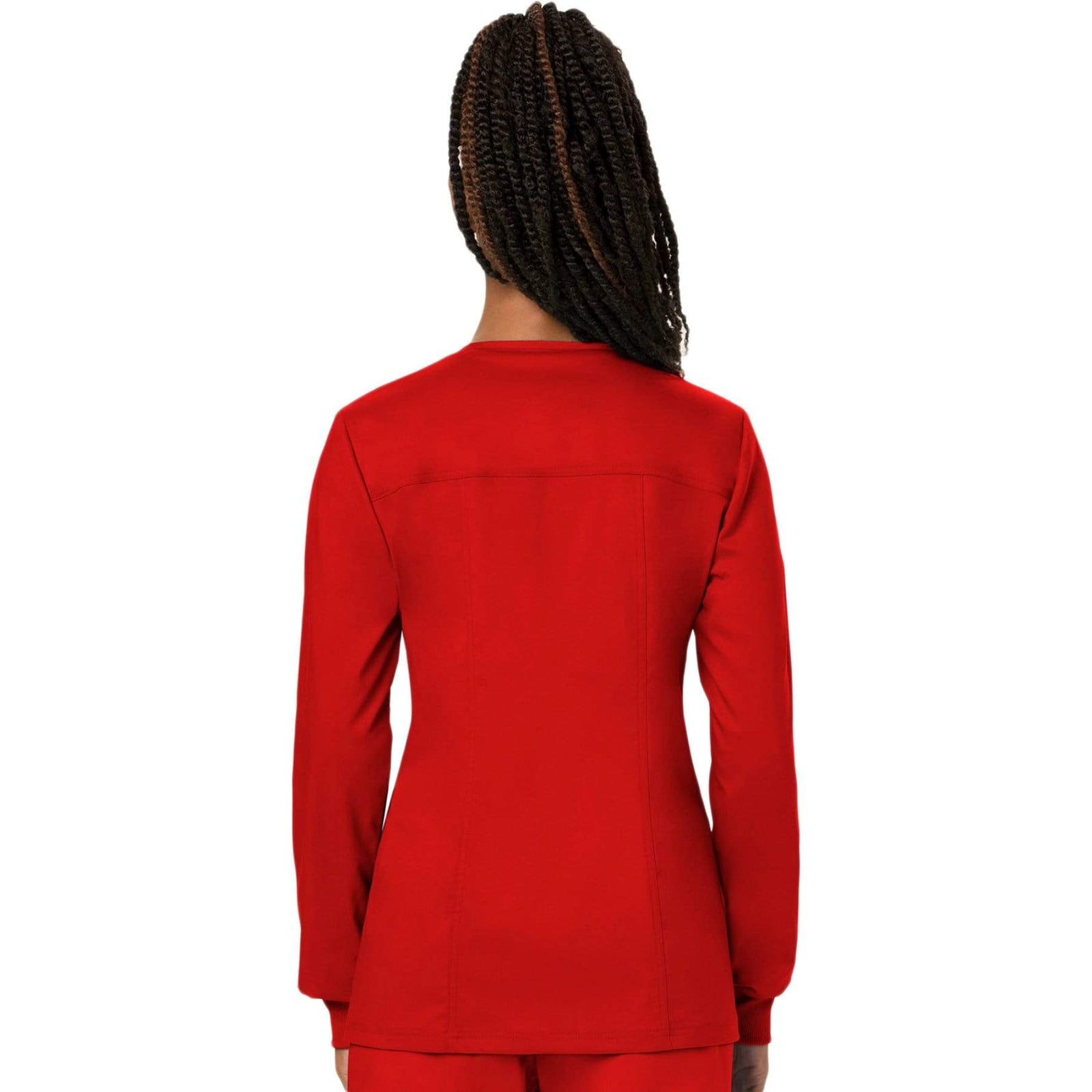 Cherokee Workwear Revolution WW310 Scrubs Jacket Women's Snap Front Warm-up Red