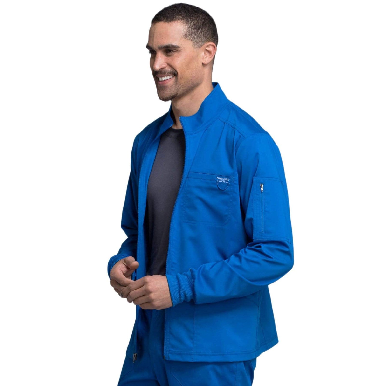 Cherokee Workwear Revolution WW320 Scrubs Jacket Men's Zip Front Royal