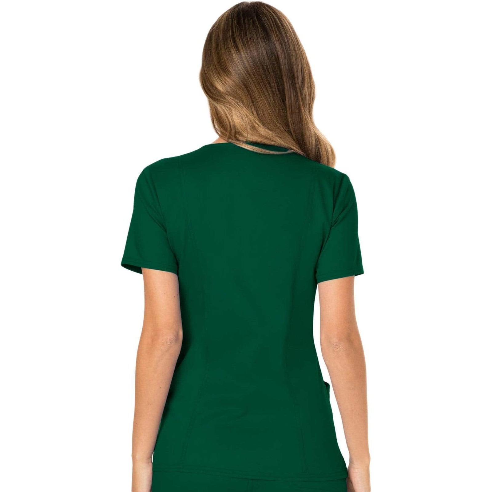 Cherokee Workwear Revolution WW610 Scrubs Top Women's Mock Wrap Hunter Green
