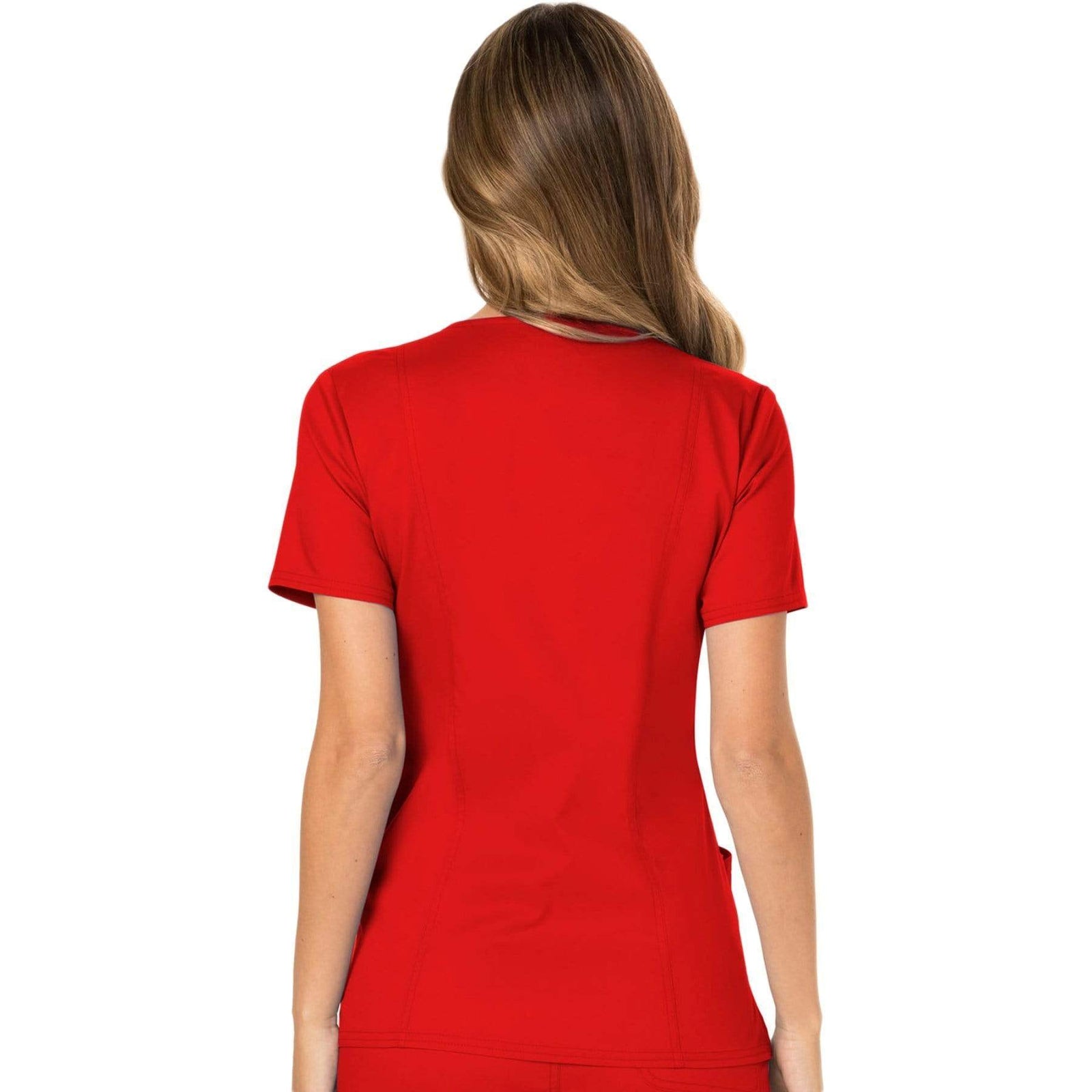 Cherokee Workwear Revolution WW610 Scrubs Top Women's Mock Wrap Red