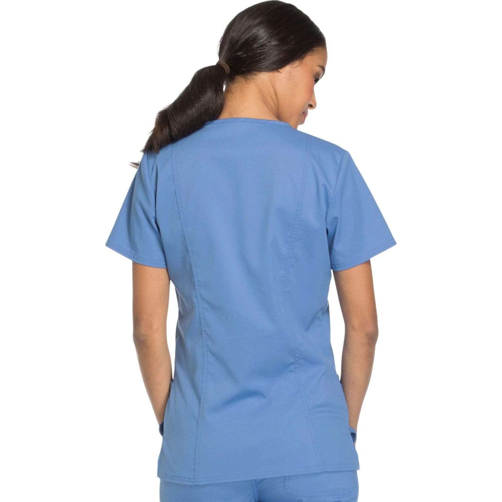 Cherokee Workwear Revolution WW620 Scrubs Top Women's V-Neck Ceil Blue