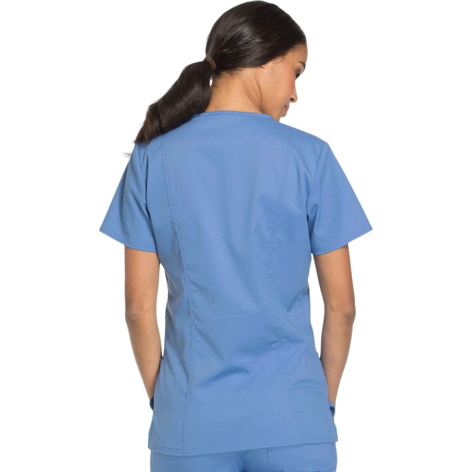 Cherokee Workwear Revolution WW620 Scrubs Top Women's V-Neck Ceil Blue