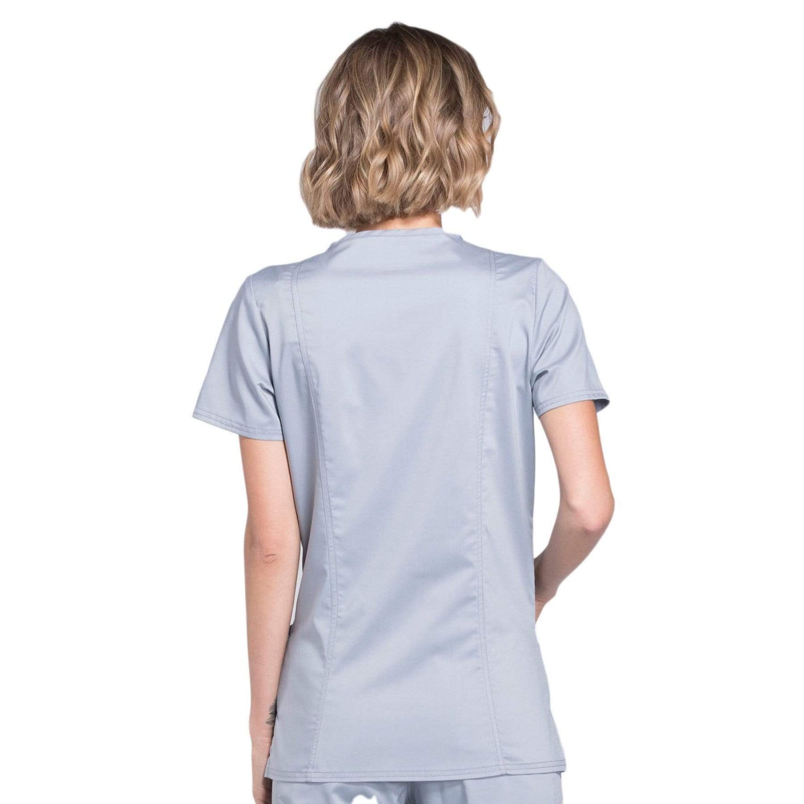 Cherokee Workwear Revolution WW620 Scrubs Top Women's V-Neck Grey