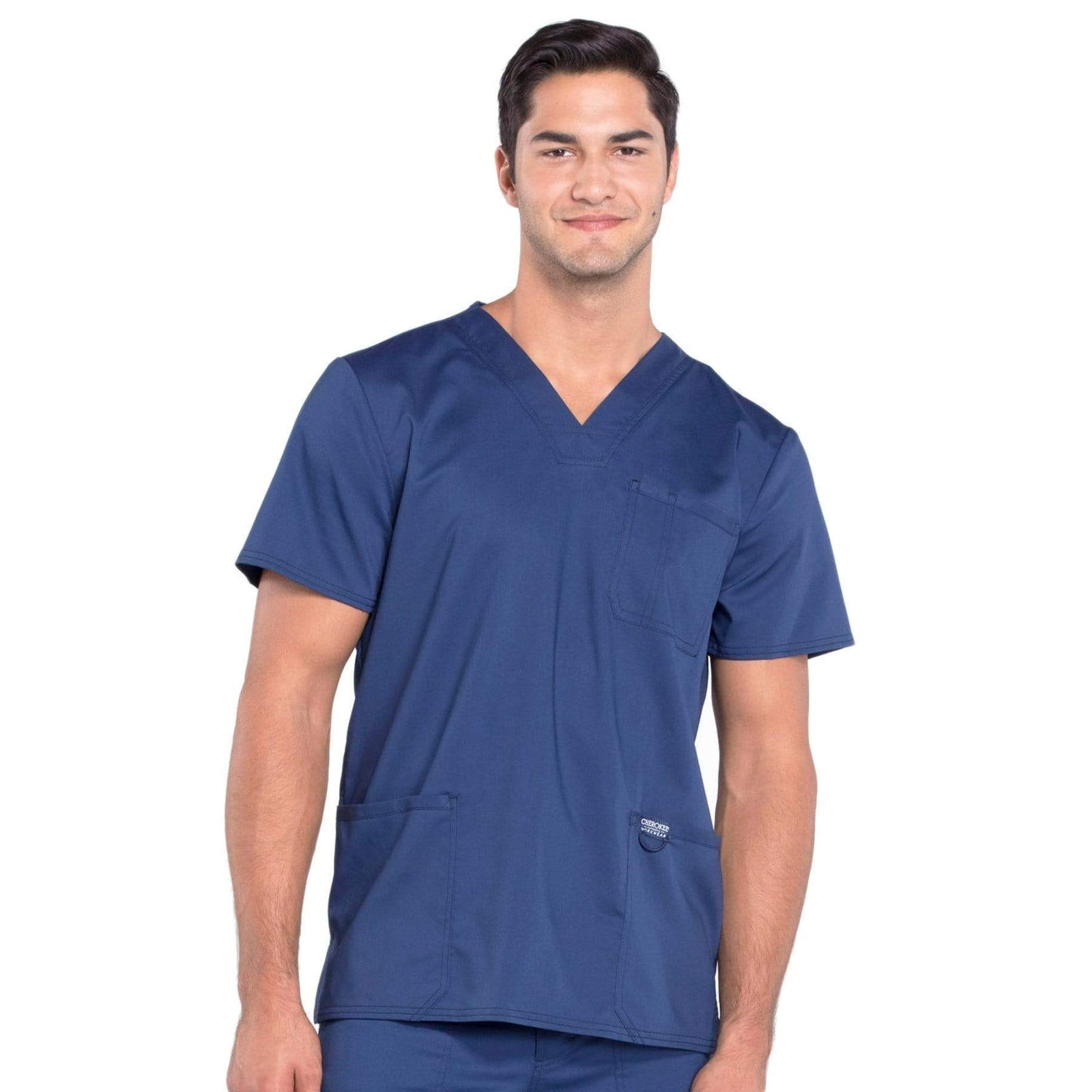 Cherokee Workwear Revolution WW670 Scrubs Top Men's V-Neck Navy
