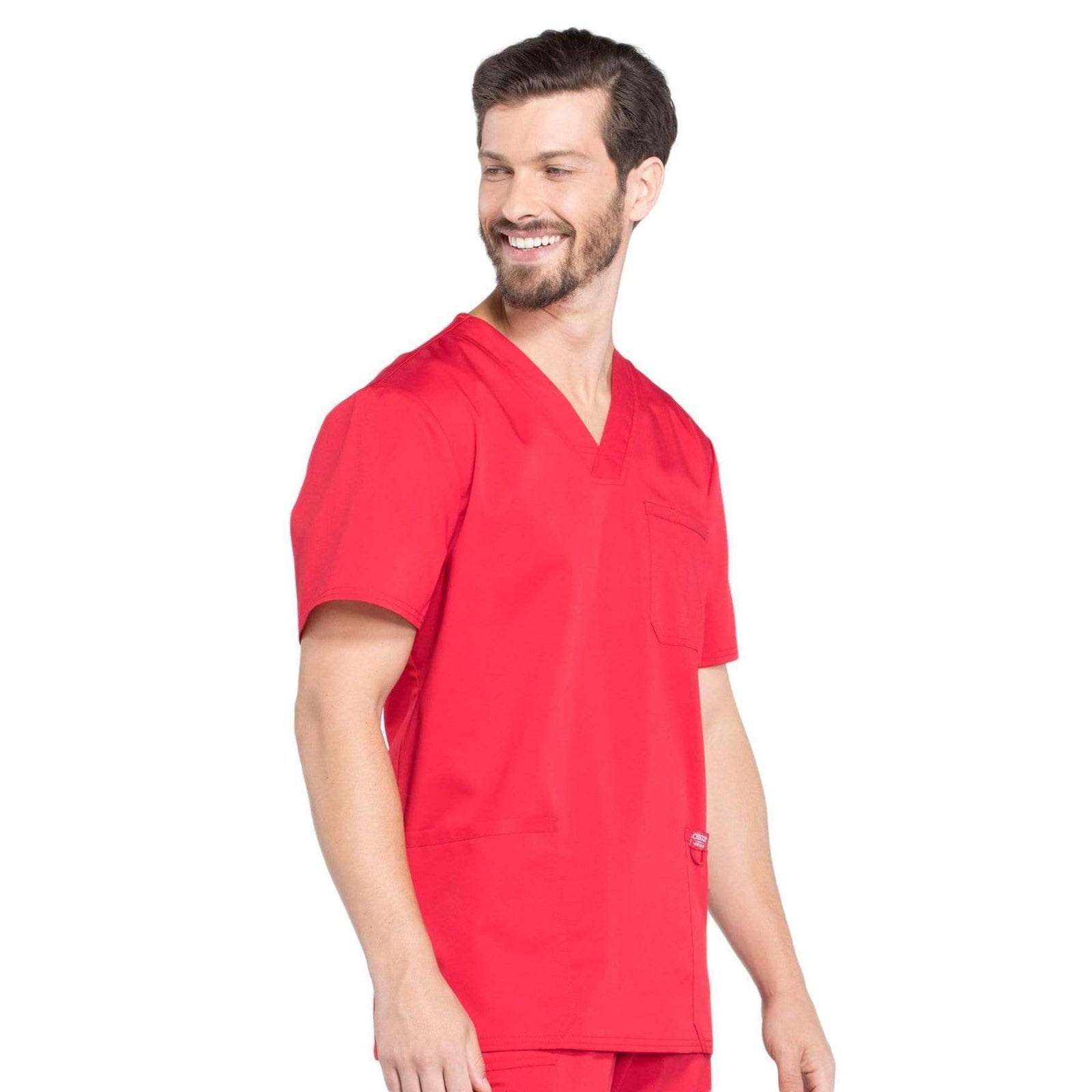 Cherokee Workwear Revolution WW670 Scrubs Top Men's V-Neck Red