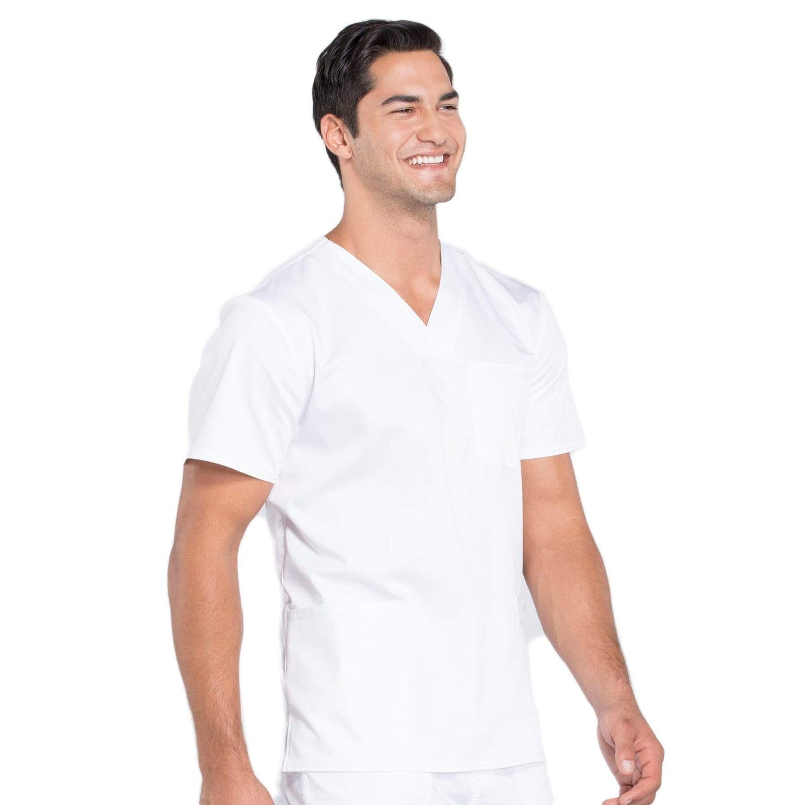 Cherokee Workwear Revolution WW670 Scrubs Top Men's V-Neck White