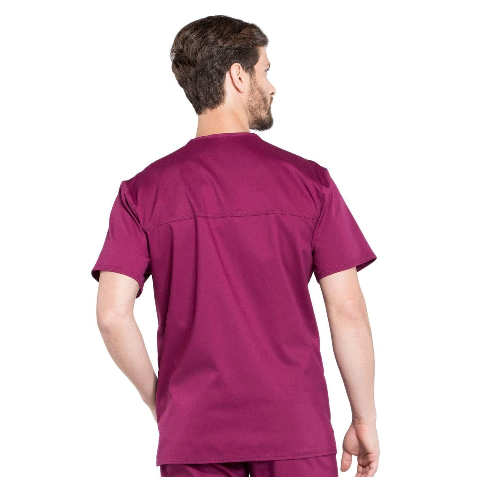 Cherokee Workwear Revolution WW670 Scrubs Top Men's V-Neck Wine