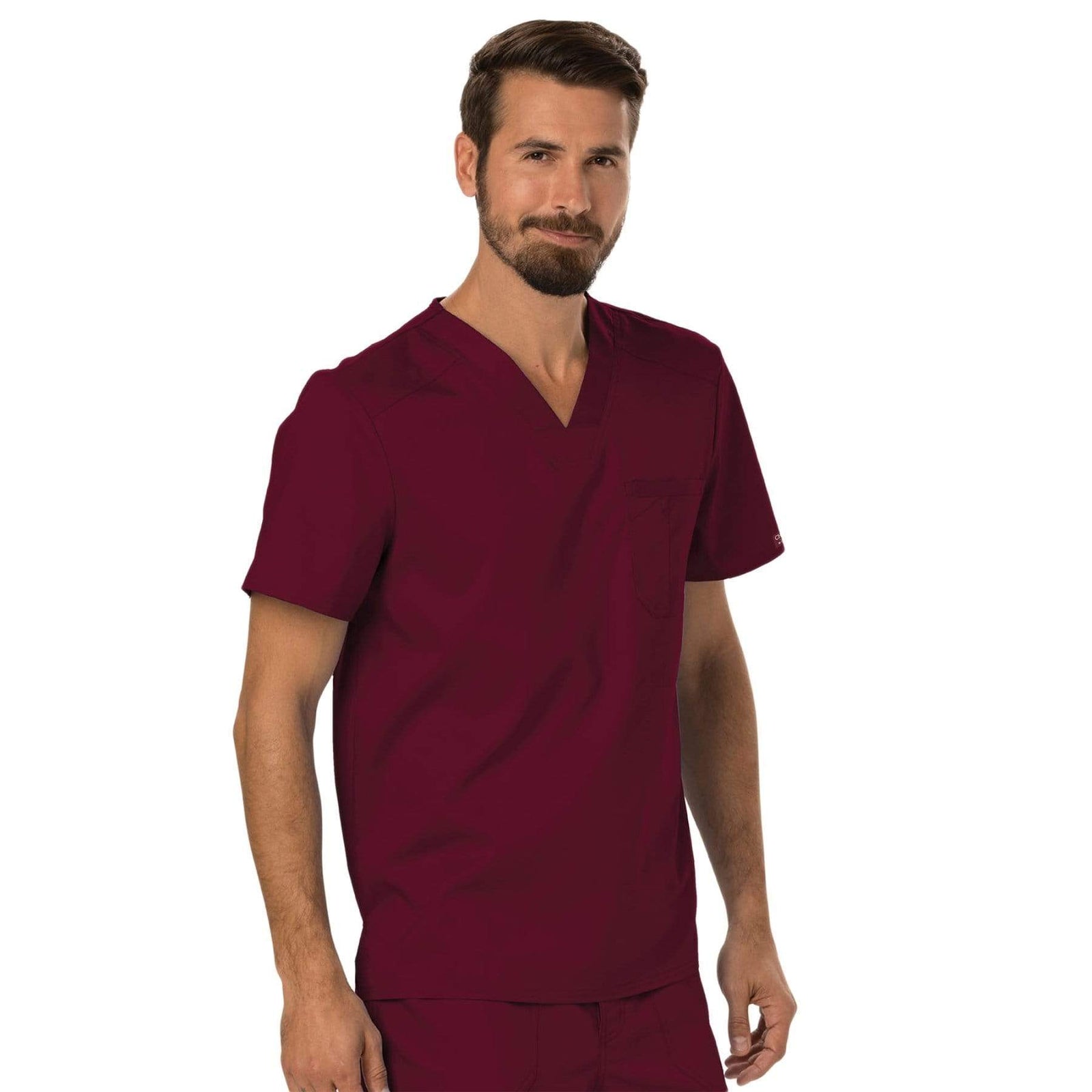Cherokee Workwear Revolution WW690 Scrubs Top Men's V-Neck Wine