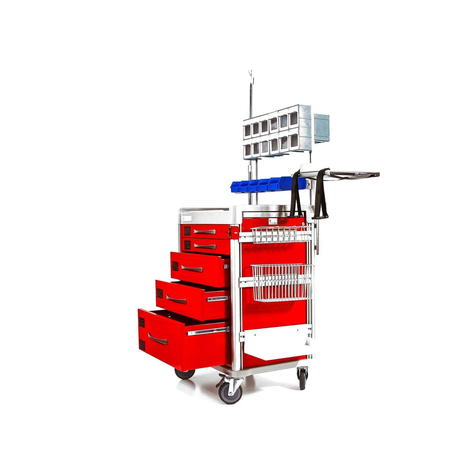 Clinicart 34inch Emergency Cart Red