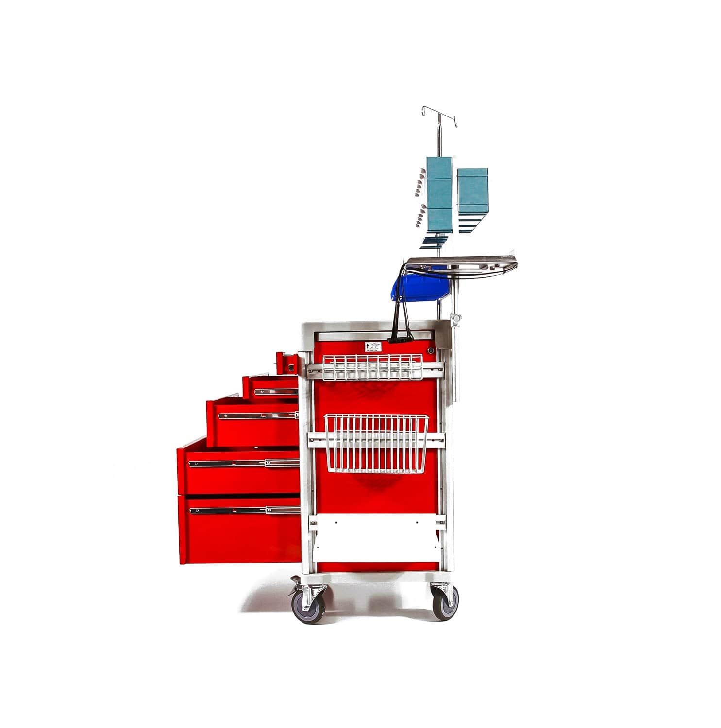 Clinicart 34inch Emergency Cart Red