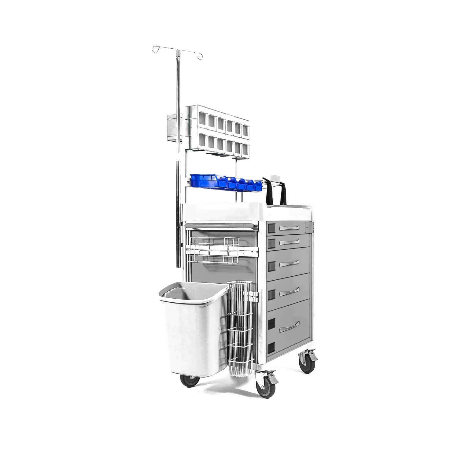 Clinicart 34inch Emergency Cart Silver