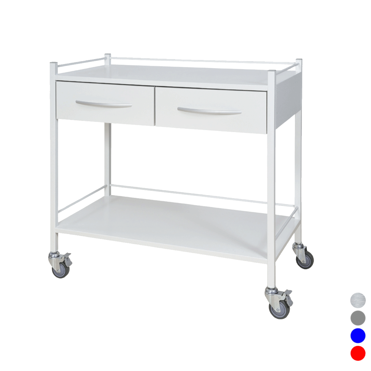 Clinicart Dressing Instrument Trolley 50cm x 100cm 2 Drawers