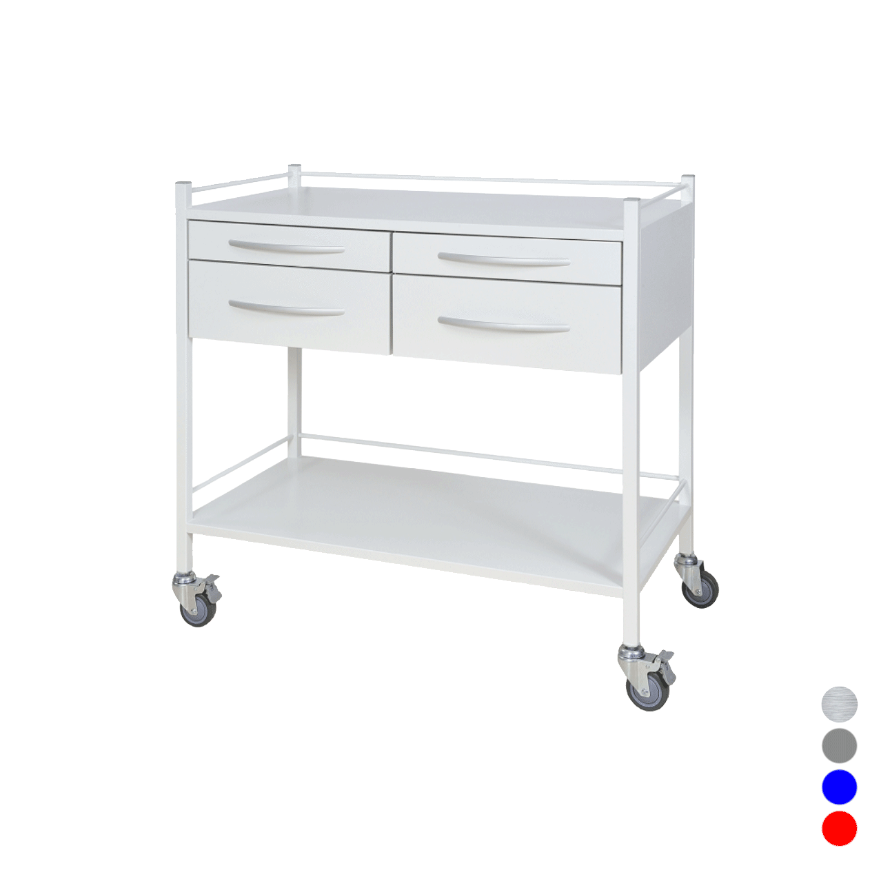 Clinicart Dressing Instrument Trolley 50cm x 100cm 4 Drawers