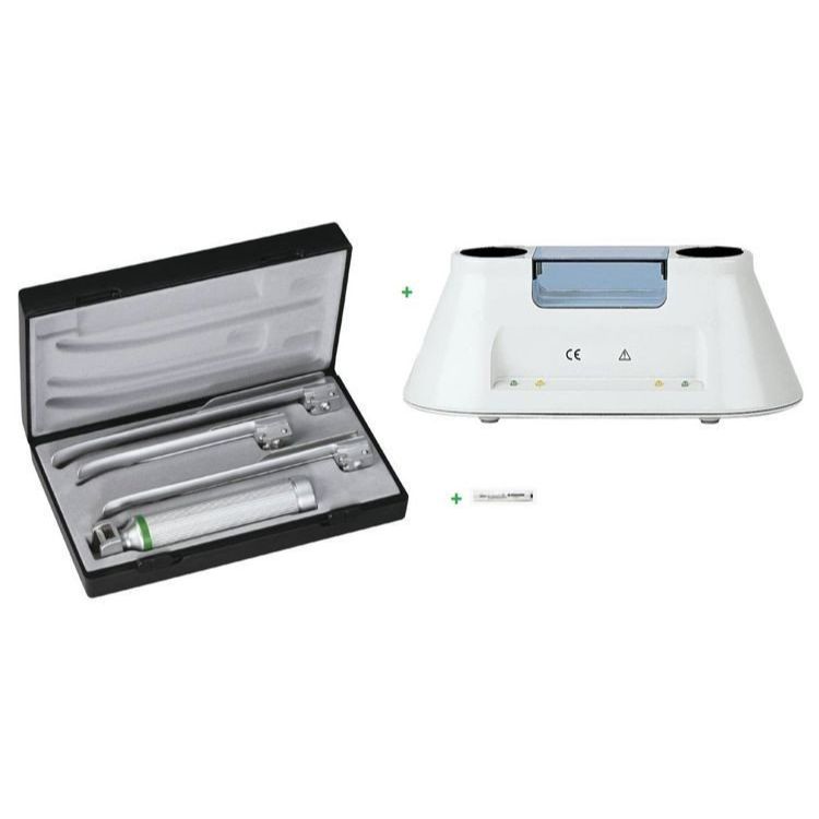 Riester Ri-Integral Miller F.O. Laryngoscope Set with C Handle + Ri-Accu L + Ri-Charger L