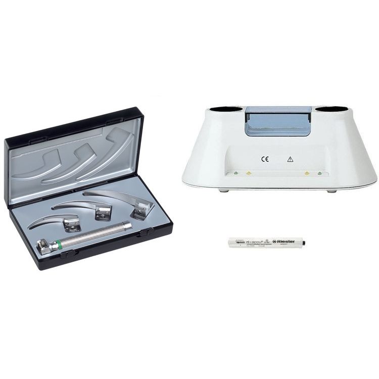 Riester Ri-Integral Macintosh Baby F.O. Laryngoscope Set with AA Handle + Ri-Accu L + Ri-Charger L