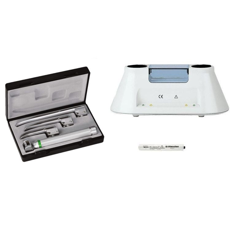 Riester Ri-Integral Miller Baby F.O. Laryngoscope Set with AA Handle + Ri-Accu L + Ri-Charger L