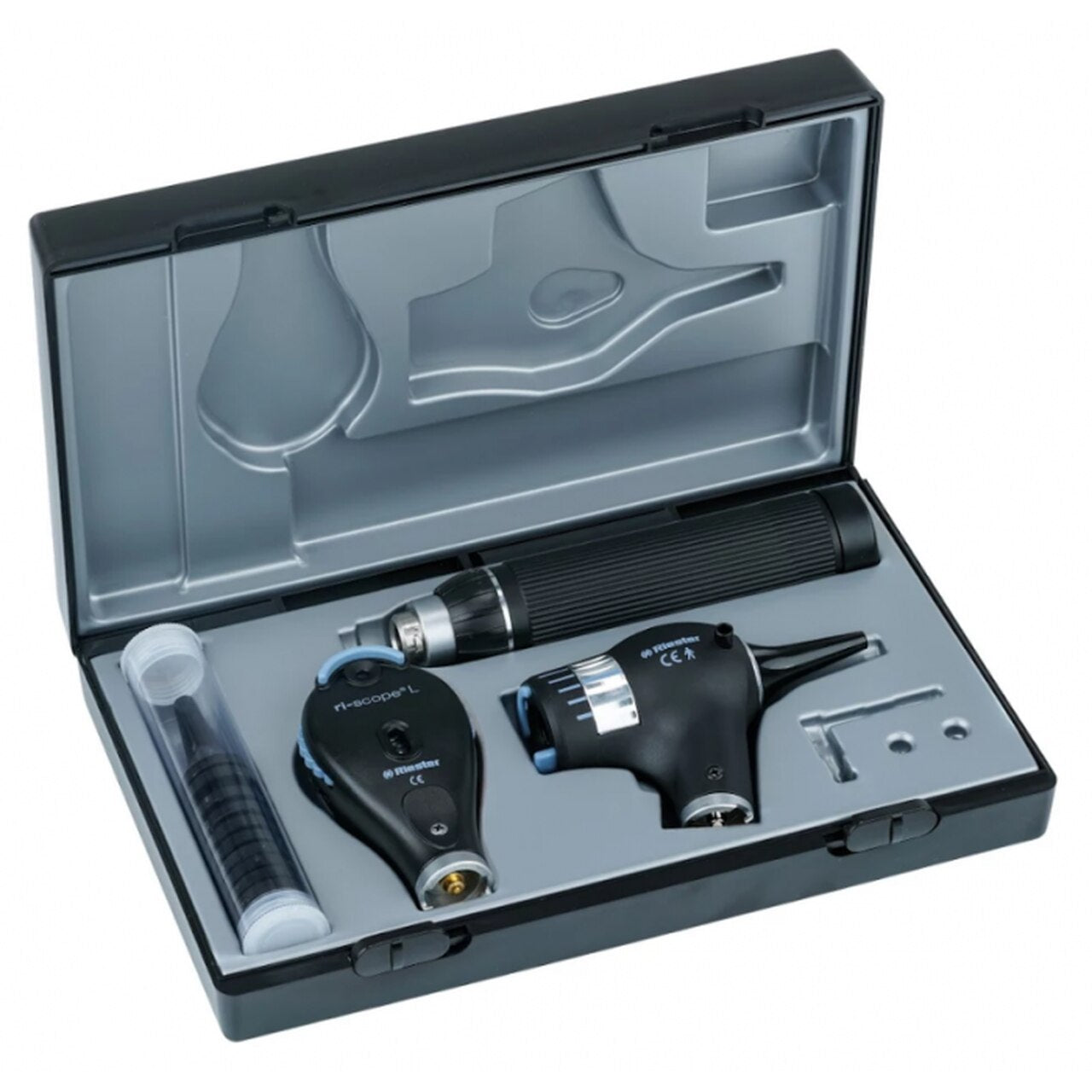 Riester EliteVue Otoscope / Ophthalmoscope Set LED 3.5 V, with 2 x C Handles, 2 Rechargeable Li-Ion Batteries & Desk Charger