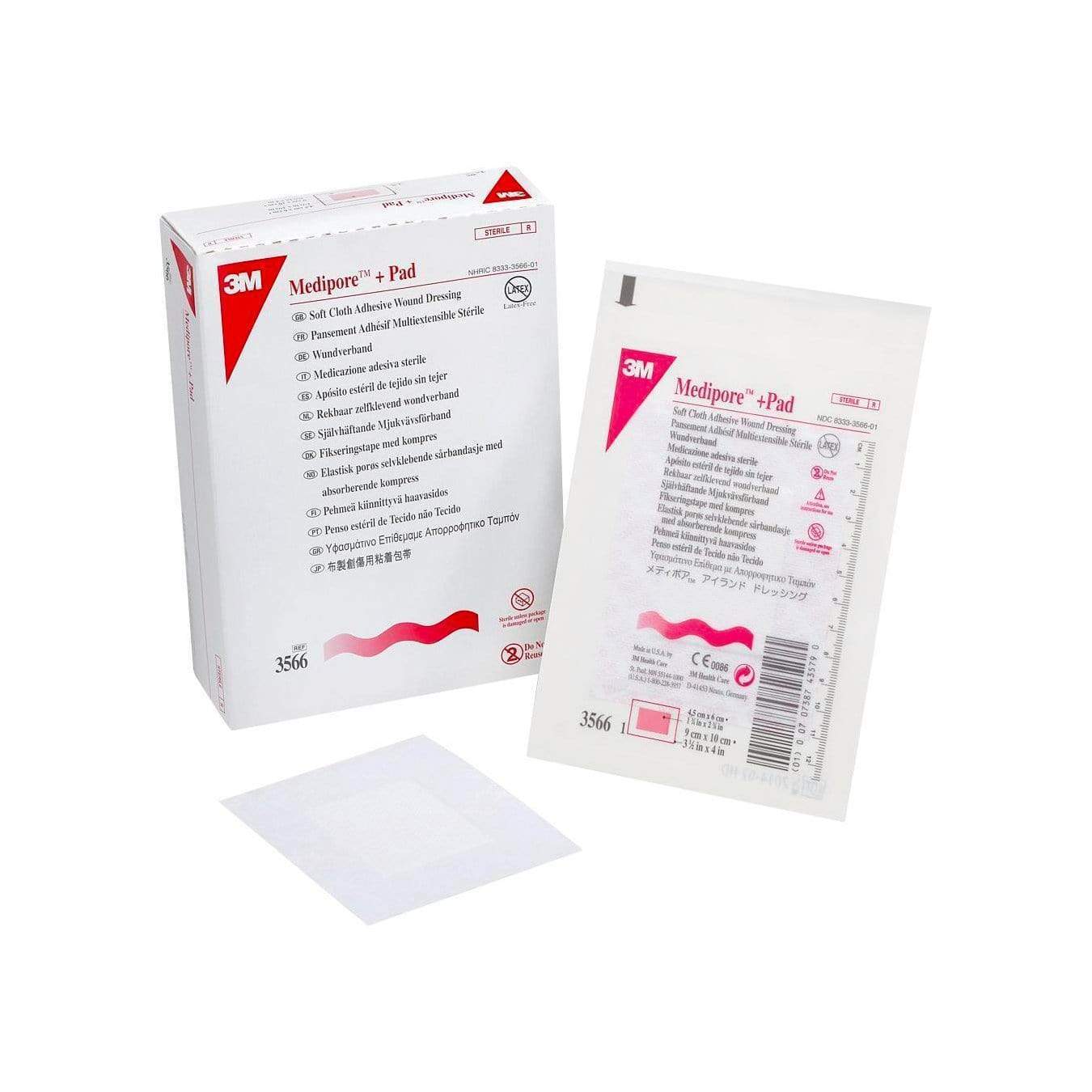 3M Medipore +Pad Soft Cloth Adhesive Wound Dressings