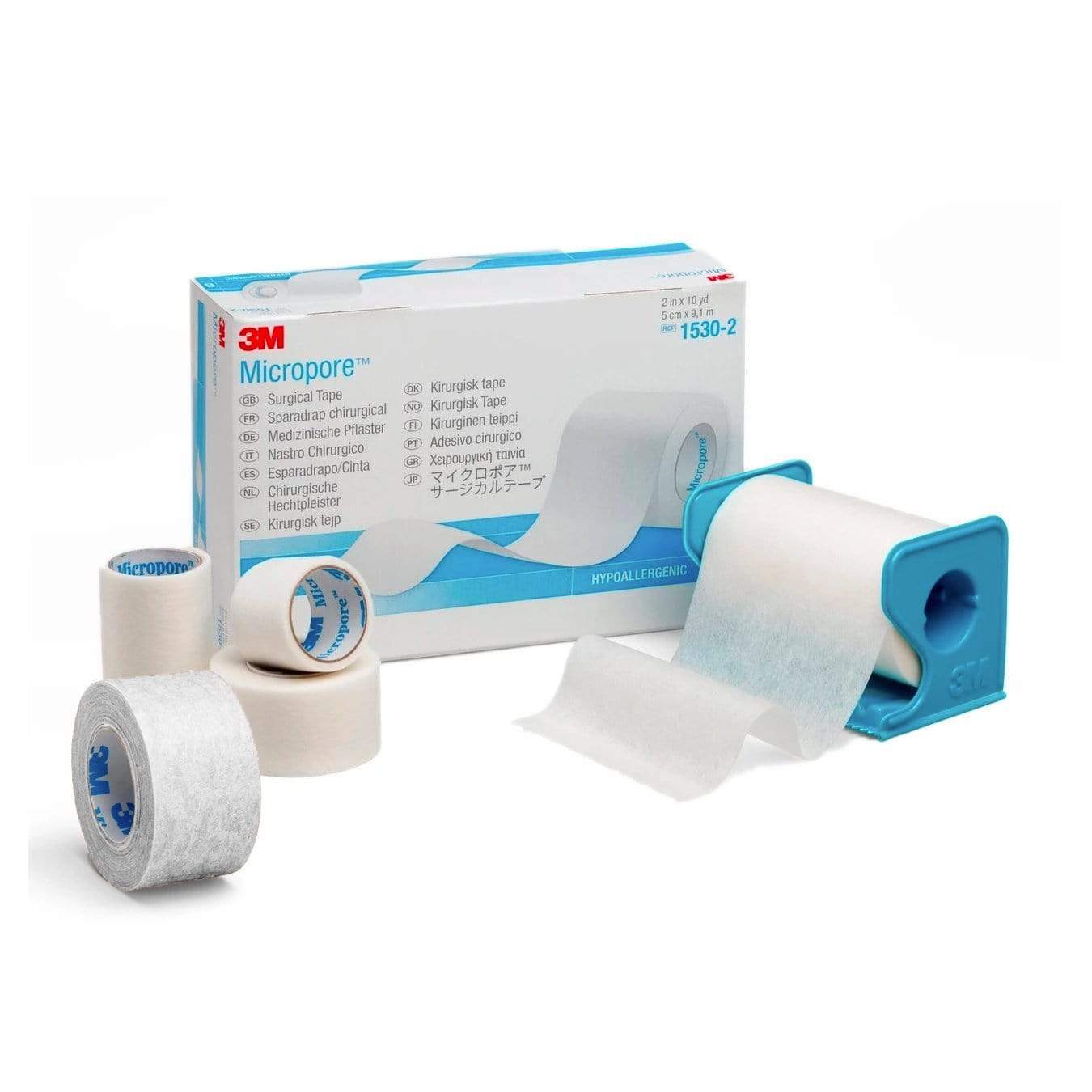 3M Healthcare Low Allergy Tapes 12mm x 9.1m / White / With 3M Micropore Surgical Tape - Dispenser Pack