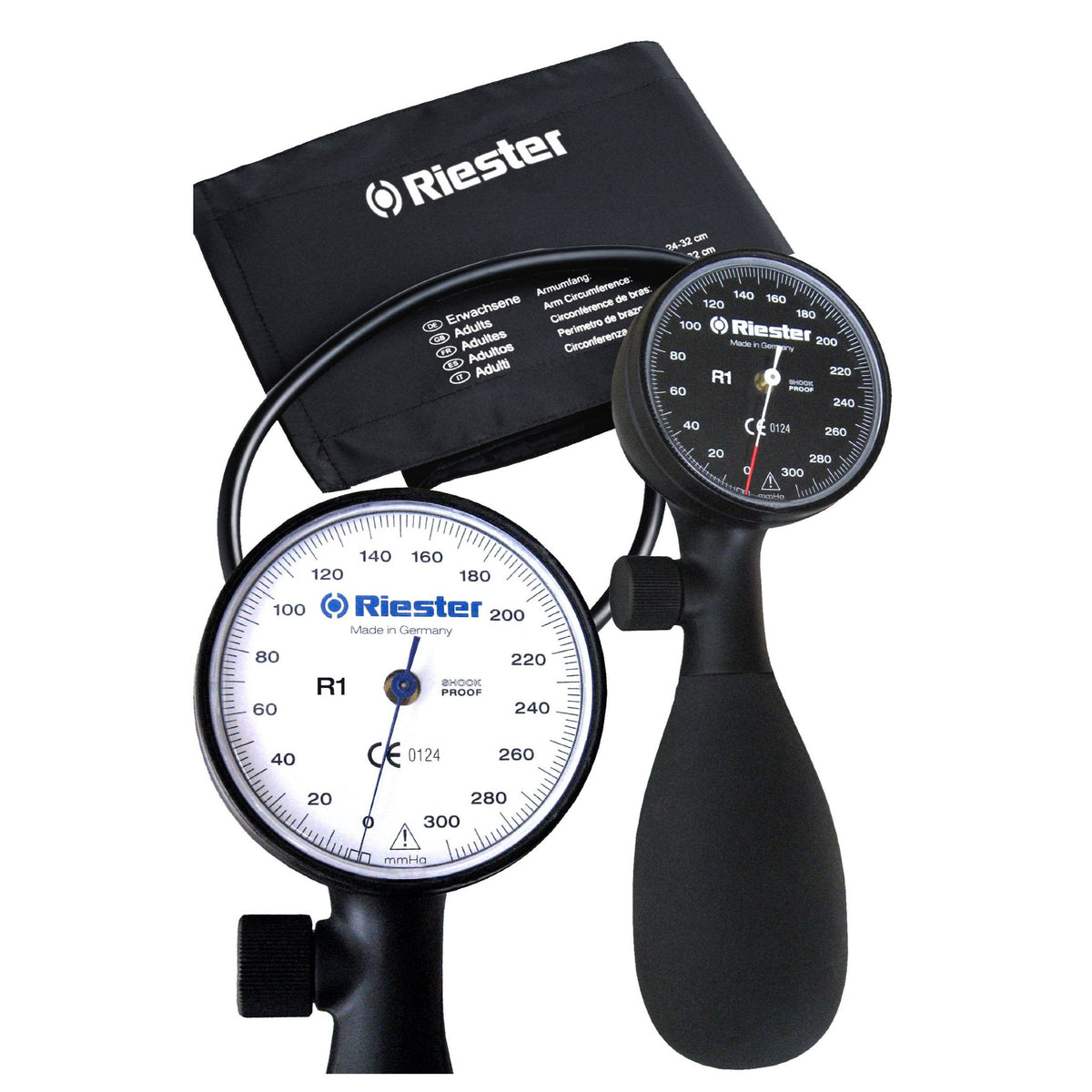 Riester R1 Shock-Proof Sphygmomanometer with Velcro Cuff - Vet Equip ...