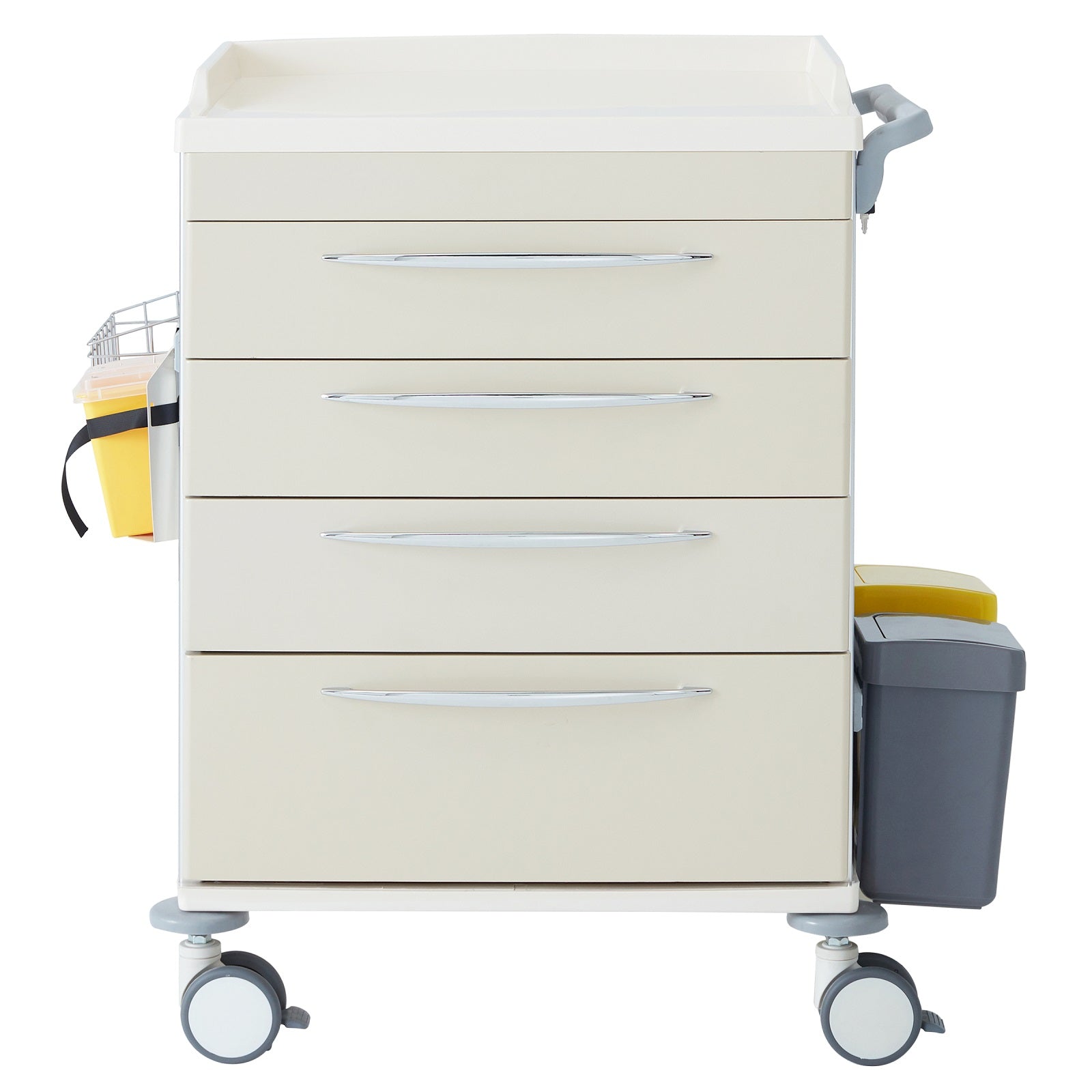 For the safe transport of medications and supplies our four drawer medicine trolley is the perfect fit. Including all accessories and boasting a number of features this product represents great value.