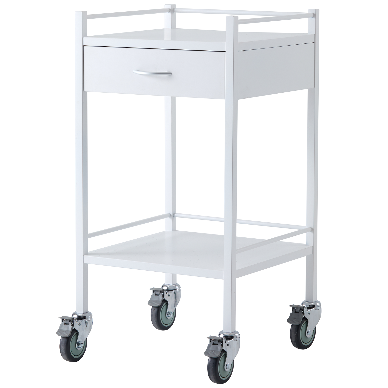 With smooth castors and an outstanding finish our single drawer powder coated trolley is a great alternative to stainless.