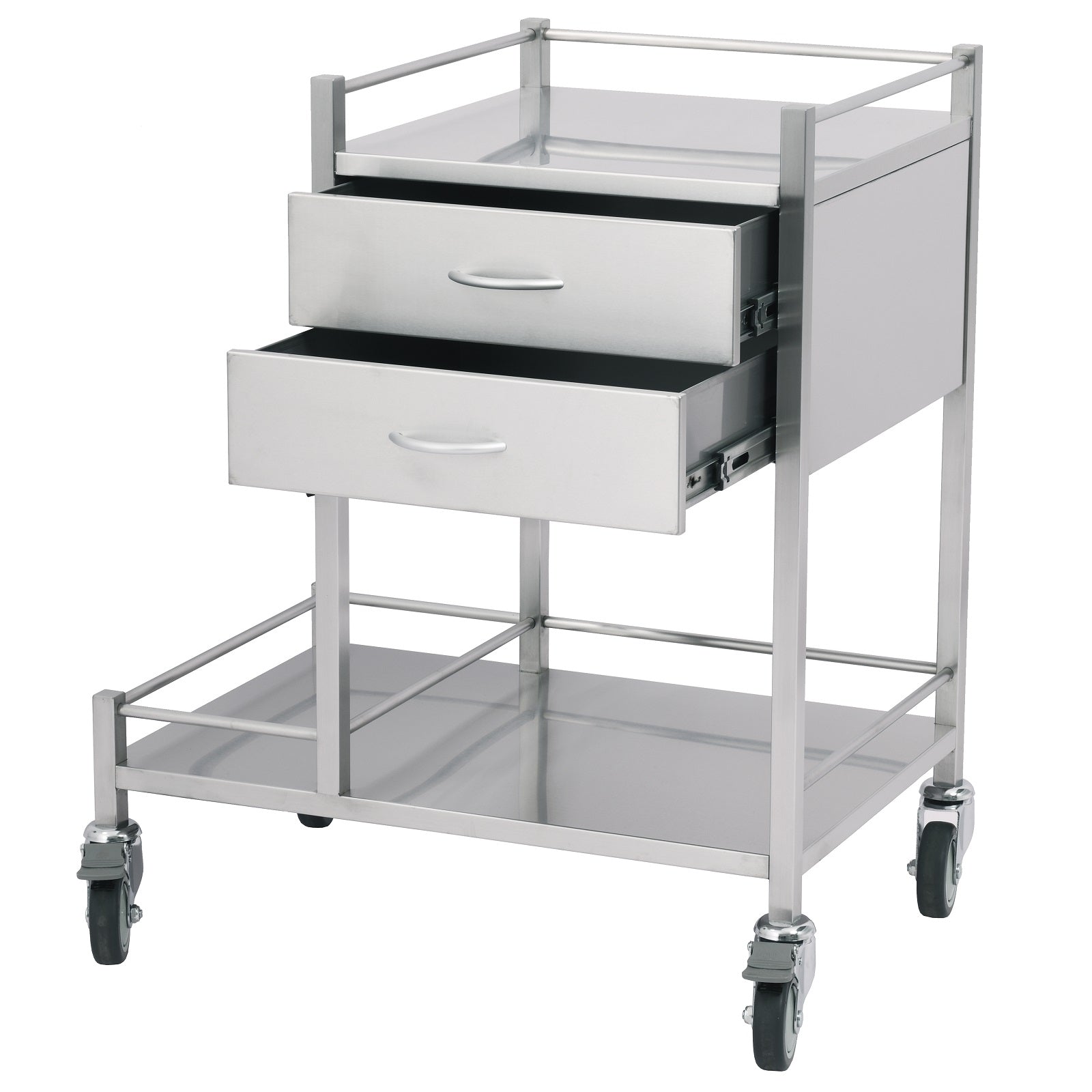 Stainless Steel Oxygen Trolley Two Drawer