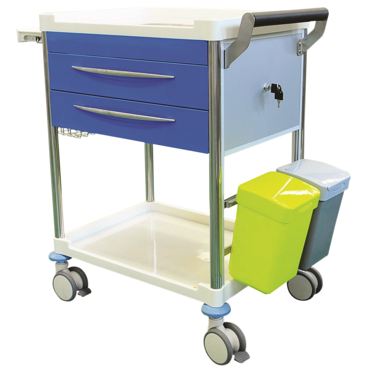 This two drawer treatment trolley comes with all accessories as standard to ensure you have everything you need out of the box.
