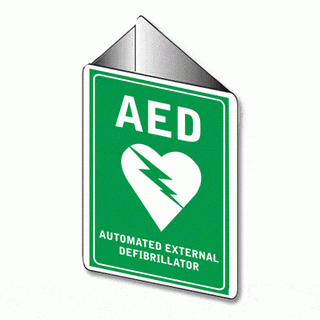 AED Angle Bracket Wall Sign 225mm x 225mm
