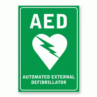 AED Wall Sign Sticker 225mm x 300mm PAD-ACC-05 Pack/2