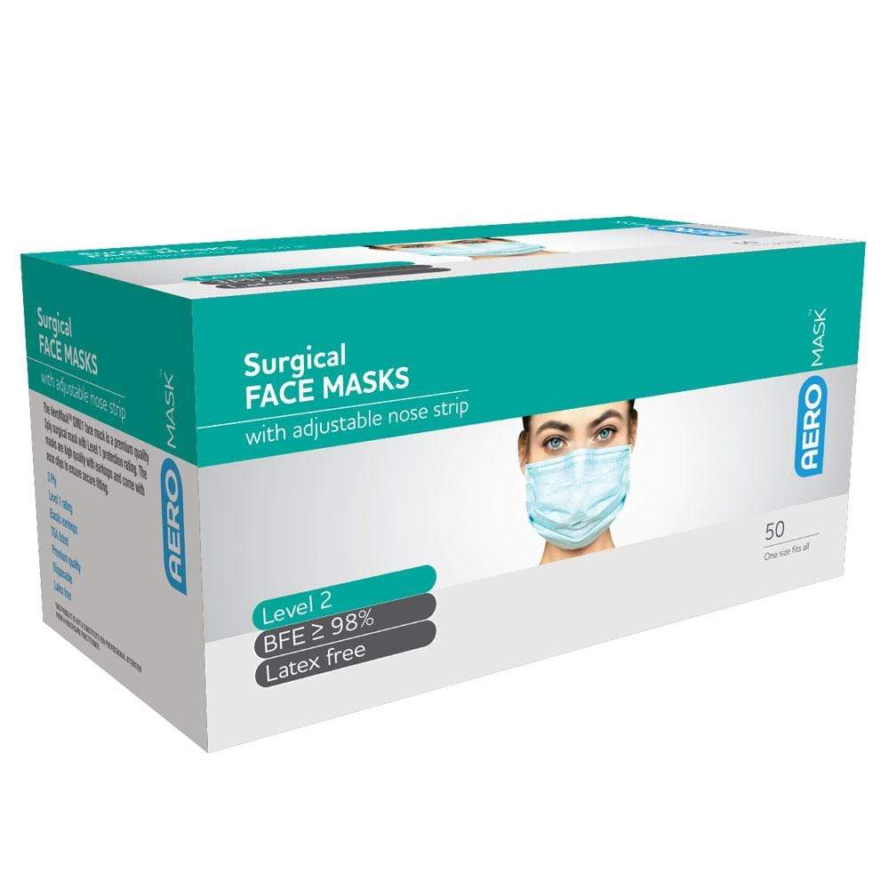 Aero Healthcare Face Masks Aeromask Surgical Face Masks with Ear Loops Level 2 Rating