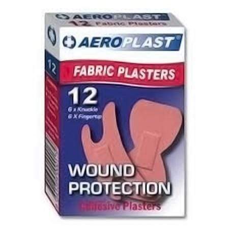 Aeroplast Fabric Fingertip &amp; Knuckle Assorted Plasters box/12 AF312