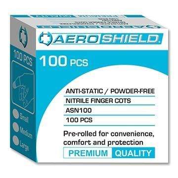 Aero Healthcare Aeroshield Finger Cots, Finger Stalls Nitrile Large