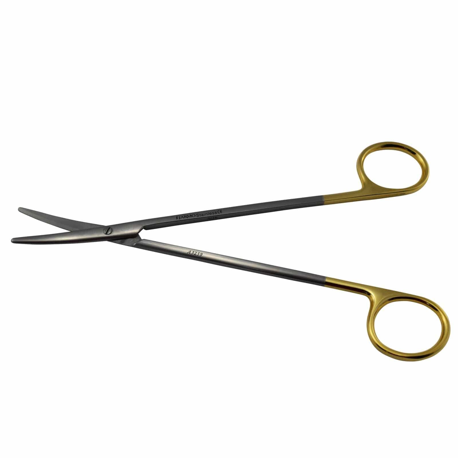 Armo Surgical Instruments 18cm / Curved + TC / Blunt/Blunt Armo Metzenbaum Scissors