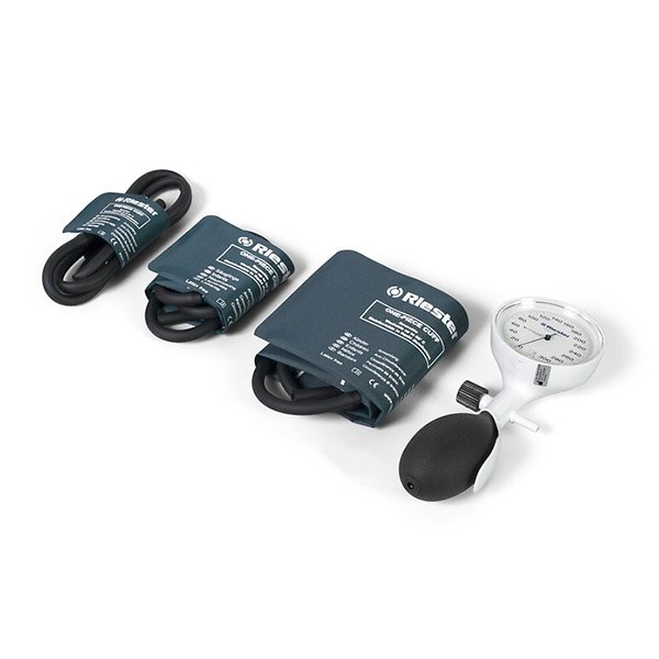 Riester E-Mega 1-Tube Sphygmomanometer Set With 3 Disinfectable One-Piece Cuffs