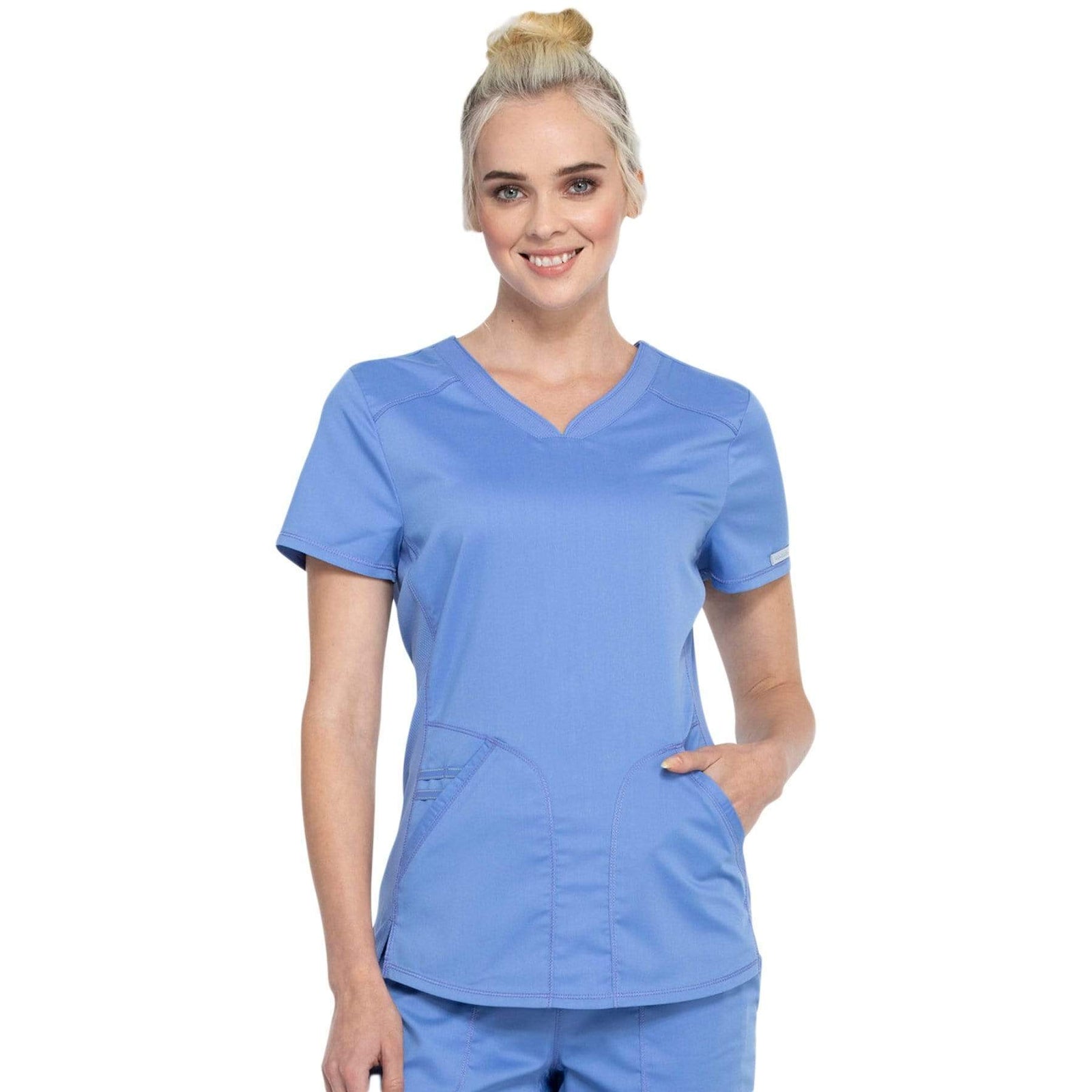 Cherokee Revolution WW601 Scrubs Top Women Ciel Blue