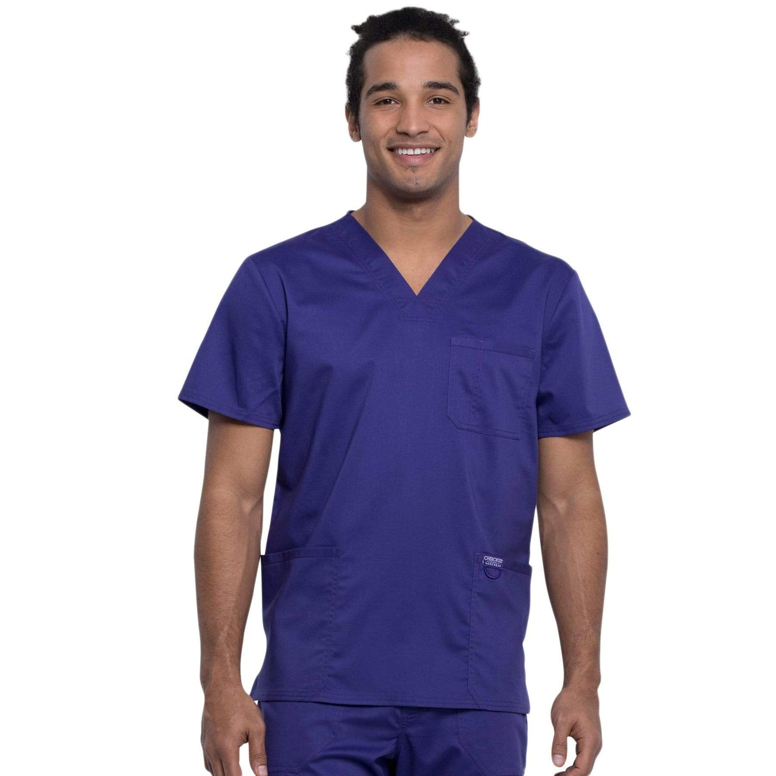 Cherokee Revolution WW670 Scrubs Top Men Grape